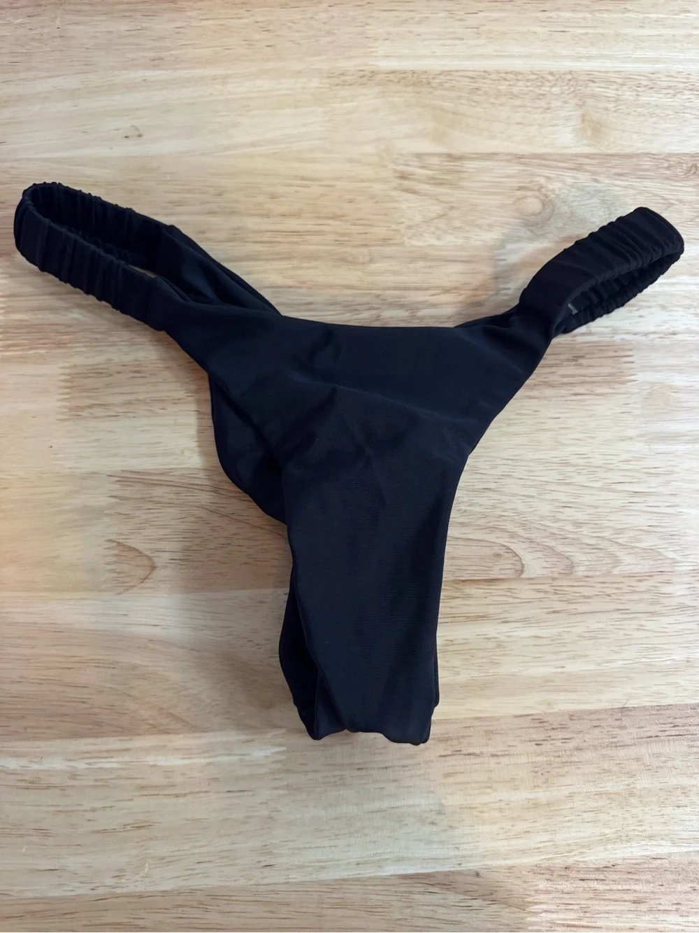 Black Thong Low Rise Scrunch Bottoms